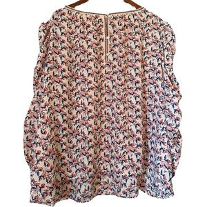 Max Studio Floral Print Long Sleeve Top